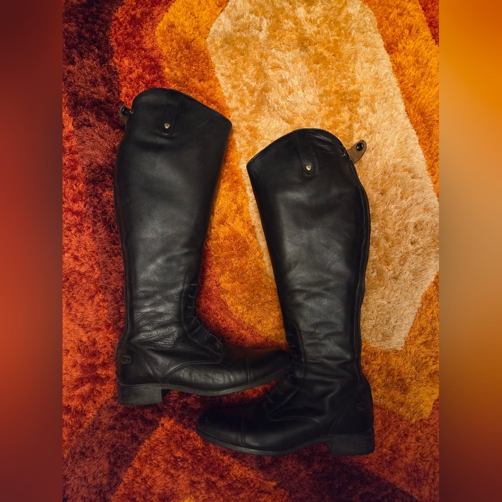 Black Ariat Heritage Field Leather Riding Boots 9 XW
